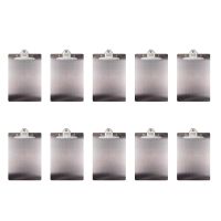 10X File Folder Metal Clipboard A4 Stainless Steel Clip Board Organizer Binder Board Menu Splint for Office School Teach