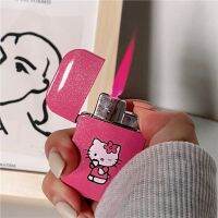 (ฅ´ω`ฅ) Hello Kitty cute Lighter Creative Iighter Kawaii MyMelody Kuromi Cinnamo Sanrioed Windproof Red Flame Lighters Fast Delivery