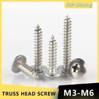 10/50pcs Phillips Recessed Truss HEAD สกรู M3 M4 M5 M6 304 สแตนเลสสตีลเห็ดหัวสกรูไม้-Faewer