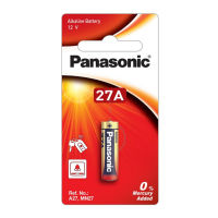 PANASONIC ถ่าน อัลคาไลน์ พานาโซนิค 27A 12V  Alkaline Battery LRV27A/1BPA แพ็ค 1ก้อน สำหรับรีโมทรถยนต์