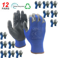 24Pieces12 Pairs High Quality Safety Garden Mechanic Protective Gloves Women or Men Rubber Security Work Glove