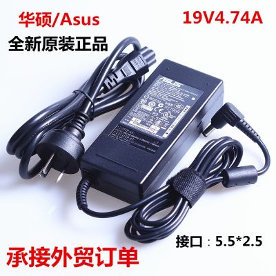 อะแดปเตอร์ไฟแล็ปท็อปของแท้19V4.74A 90W สำหรับ Asus A43s K55v X450 V450 A45 K45 F88 A40JY /Jz/jb/jc/ F70 A55v F80S F83Se F81/K75A/DE /Vjj/vj/ VM K84HR/U30 /JC/U31JG SD/SD SG U32VJ/VM/X42JY/JZ X43SA