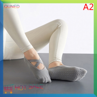 QUNED ถุงเท้าเล่นกีฬาสำหรับฟิตเนสยิมของผู้หญิงถุงเท้าเล่นโยคะเปิดหลังระบายอากาศได้ดีกันลื่น