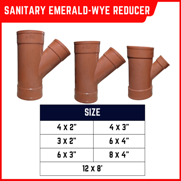 Sanitary Pvc Fittings Emerald Wye Reducer Sizes X X X Sold Per Pc Lazada Ph