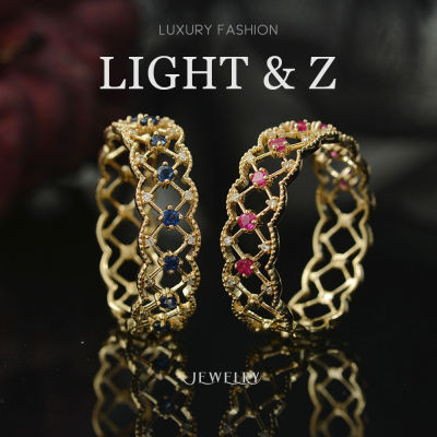 LIGHT &amp; Z สไตล์ย้อนยุคสำหรับผู้หญิงแหวนโลหะลูกไม้คริสตัลเครื่องประดับแฟชั่น