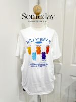 PATTERN.P B080 : Jelly Bear T-Shirt เสื้อยืดสไตล์มินิมอลลายน้องหมีเจลลี่สีลดใสน่ารัก พร้อมส่งสีขาว