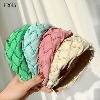 [HOT W] PROLY ใหม่แฟชั่นผู้หญิงแถบคาดศีรษะ Casual Handmade Braided Hairband กว้างด้านสด Headwear ผู้ใหญ่อุปกรณ์เสริมผมขายส่ง