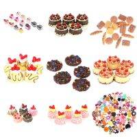 5/6/10pcs/set Simulation Mini Resin Cake Dollhouse Miniature Food Scene Model DIY Doll House Accessories Resin Cake Model