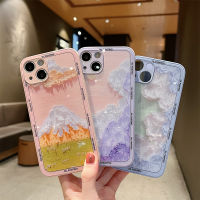 MFD Oil painting glass phone case For iPhone 14 14plus 14pro 14promax 11 12 13promax x xr xsmax 7plus Shock-proof safety glass hard case Flower doodle