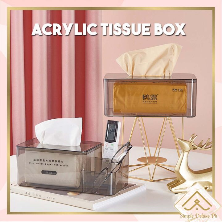 Transparent Table Tissue Box Acrylic Storage Box Paper Box