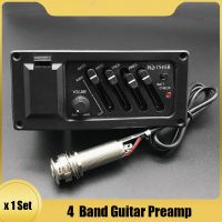 KR-4 Band Guitar Pickup EQ 7545R Acoustic Guitar Preamp Amplifier Equalizer Tuner 2.5mm Plug Guitarra Accessories Drop Shipping