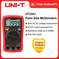 UT33A UNI-T + ขนาดฝ่ามือเครื่องวัดมัลติมิเตอร์ดิจิทัล600V 10A AC DC แรงดันไฟฟ้าเครื่องทดสอบกระแสไฟฟ้าโอห์มมิเตอร์แสดงแสงไฟเครื่องวัดความจุไฟฟ้าช่วงอัตโนมัติ