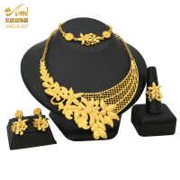 ANIID Indian Jewelry Sets Gold Color African Necklace Earrings Bracelet Ring Set Bridal Nigerian Wedding Dubai Jewellery Gifts