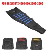 For Suzuki LTZ 400 Z400 2003-2009 Ribbed Rubber Seat Cover Motorcycle Waterproof Soft Seat Cover Anti-slip Grain Pattern