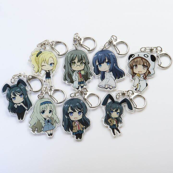 sakurajima-mai-keychain-anime-rascal-does-not-dream-of-bunny-girl-acrylic-key-chain-senpai-sakurajima-mai-sexy-girl-pvc-keyring