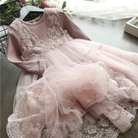 LILIGIRL Girl Princess Dress Girl Clothes Kids Lace Spring Autumn Long Sleeves Dresses For Party And Wedding Party Clothes