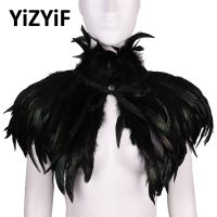 《Miki Xinyuan》 Gothic Victoriancape Shawl Scarf Feather Choker Gothic Wraps Poncho Stole Collarcosplay Costume Rave Party