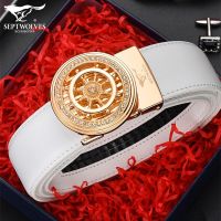 leather men tide automatic buckle belt light round business and leisure travelers △✼