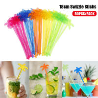 50ชิ้น18ซม. Swizzle Sticks ค็อกเทล Stirrers พลาสติกสำหรับบาร์พลาสติก Disposible Star Top คริสตัล Swizzle Sticks (Multicolor)