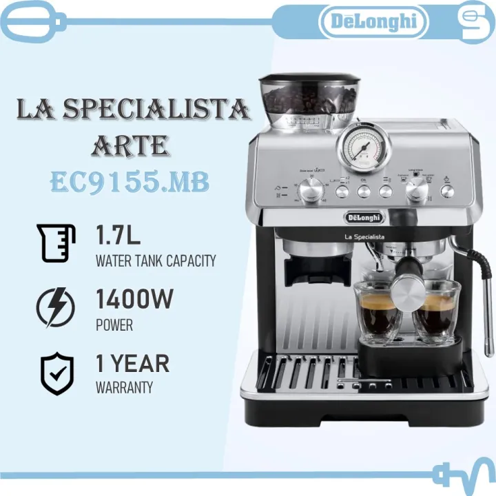 DELONGHI La Specialista Arte EC9155.MB (1.7L/1400w) Semi Auto Espresso ...