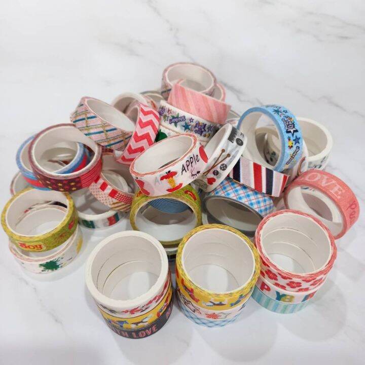 washi-tape-ยาว-5-เมตร-x-3-ม้วน-วาชิเทป-เทปกาว-เทป-ลายการ์ตูน-เทปตกแต่ง-ลวดลายต่างๆ-น่ารักมากๆ