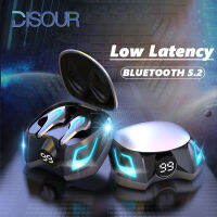 DISOUR Bluetooth 5.2หูฟังเกม65MS Latency ต่ำสองโหมดชุดหูฟังสำหรับเล่นเกมพร้อม HD Mic ไฮไฟสเตอริโอเพลงสำหรับสมาร์ทโฟนทุกรุ่น