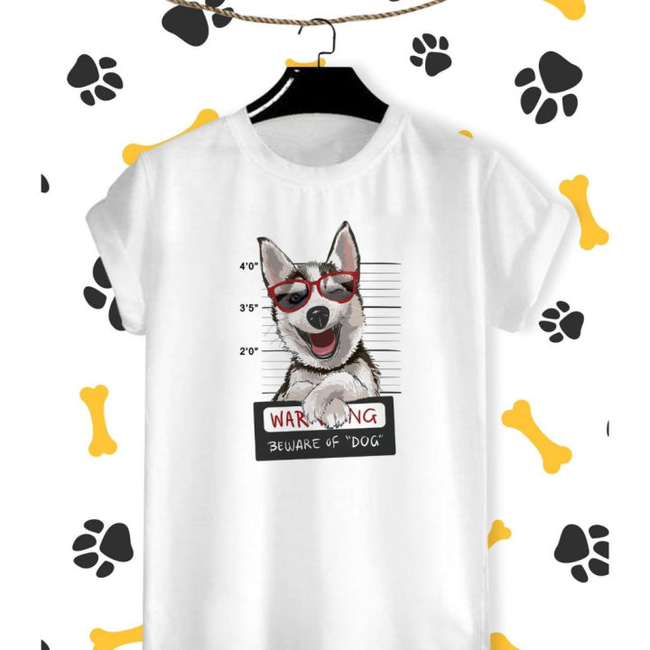 เสื้อยืดลาย-น้องหมา-warning-beware-of-dog