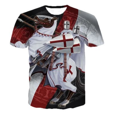 Knights Templar 3D Print T Shirt Knights Templar Fashion Casual T-shirts Men Women Harajuku Streetwear T Shirt Tee Tops