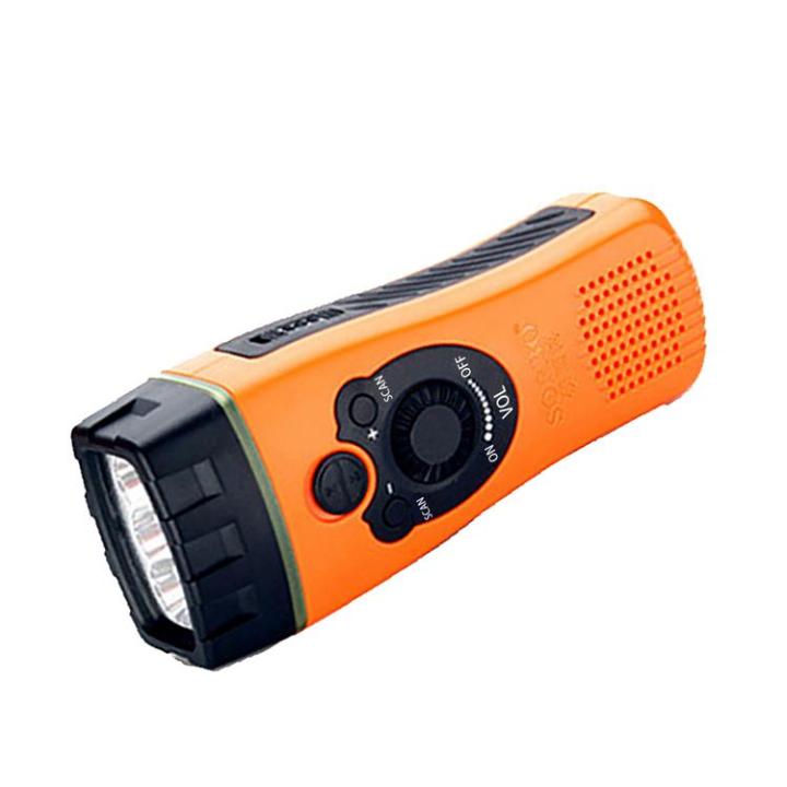weather-radio-portable-fm-weather-radios-survival-gear-kit-led-flashlights-power-bank-smart-cell-phone-charger-hand-cranked-or-battery-powered-bearable