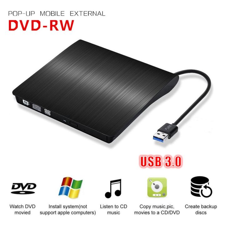 usb-3-0-ultra-slim-external-dvd-rw-burner-cd-rewrite-ออปติคัลไดรฟ์แบบพกพาสีดำและสีขาว