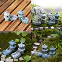 FOO มินิ Retro Pond Tower เรซิ่นหัตถกรรม Fairy Garden Decor figurines ของเล่น DIY miniatures Terrarium Micro Landscape หน้าแรกเครื่องประดับ