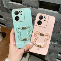 เคสน่ารัก Xiaomi 13T Pro Xiaomi13T Pro 5G ใหม่ที่สร้างสรรค์เคสโทรศัพท์เป็นคู่กันการตกกระแทกซิลิโคนนิ่มพร้อมที่ใส่แบบพับลายการ์ตูนรูปหมี2023