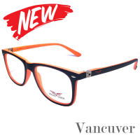 Fashion กรอบแว่นตา สำหรับตัดเลนส์ แว่นสายตา แว่นตา รุ่น Vancuver 3012 C-3 สีดำตัดส้ม ทรงรี ขาสปริง วัสดุ พลาสติกพีซี เกรดเอ เบา เหนียว ไม่แตกหัก