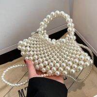 Handmade Woven Beaded Pearl Bags For Women Handbags 2023 New Elegantly Feminine Beach Vacation Clutch Party Bags