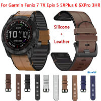 BLUESN สายรัดข้อมือซิลิโคนสำหรับ Garmin Fenix 6 6X Pro 7 7X 5 5X Plus Epix Strap Enduro 2 MK1 MK2i 22มม. 26มม.