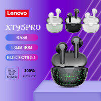 Lenovo XT95 PRO หูฟังบลูทูธ Bluetooth 5.1 หูฟังเล่นเกมส์ หูฟังไร้สายพร้อมไมโครโฟนและไฟ LED ให้ประสบการณ์เสียงสเตอริโอที่ดีที่สุด