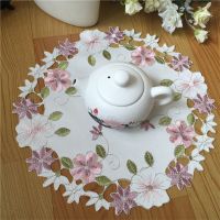 【CC】 2023 Table Embroidered Cup Mug Coaster Easter Dining Drink Placemat Doily