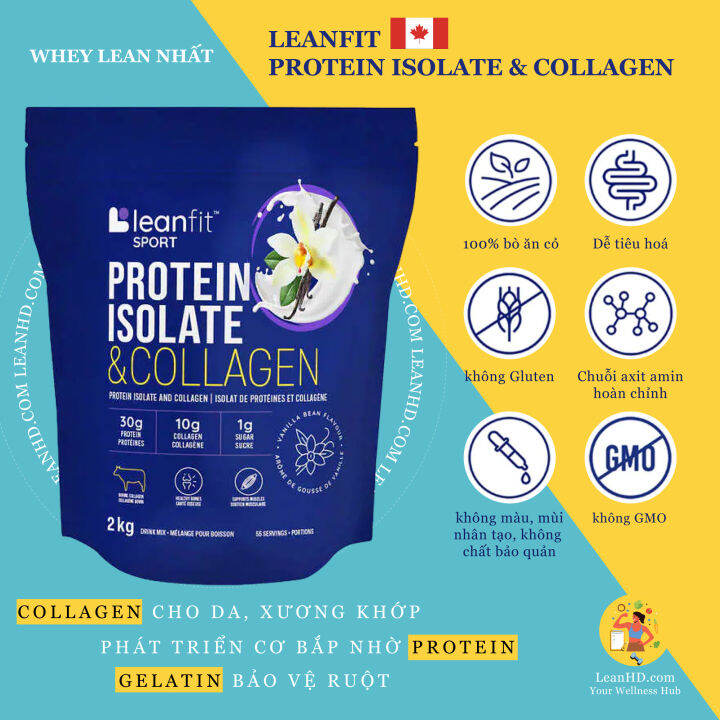 Whey LeanFit Sport Protein Isolate & Collagen Vanilla, Whey protein