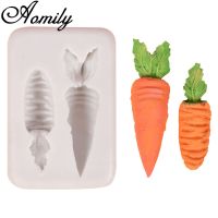 Aomily 2 Holes Carrot Shaped Silicone Molds Handmade Fondant Cake Mold Sugar Craft Chocolate Moulds Tools Ice Block Soap Mould Bread Cake  Cookie Acce