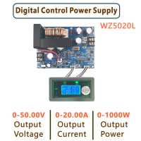 WZ5020L WZ5012L DC DC Buck Converter CC CV โมดูลพลังงานแบบ Step-down 50V 20A 1000W แหล่งจ่ายไฟควบคุมแรงดันไฟฟ้าแบบปรับได้