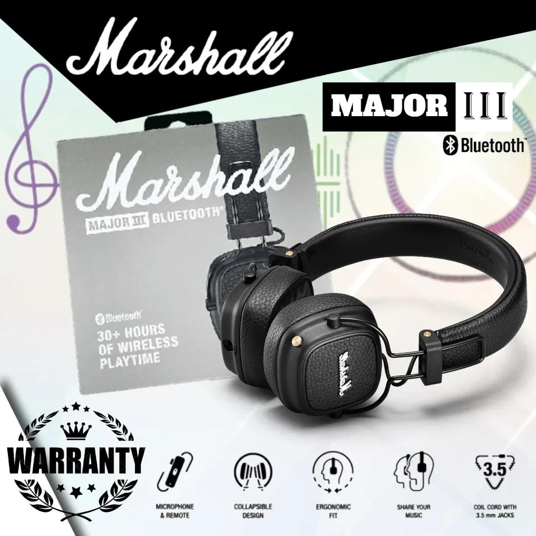 ch Marshall MAJOR III BLUETOOTH ブラック - ヘッドフォン