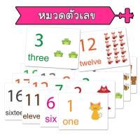 แฟลชการ์ด หมวดตัวเลข Number 1-20 บัตรคำ แนวการสอนเดียวกับ ชิจิดะ เฮกุรุ