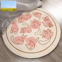 W04 Dreamerhouse Pink Bedroom Imitation Cashmere Carpet Cute Bedside Blanket Simple Round Dressing Table Floor Mat Swivel Chair Foot