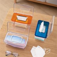 Transparent Pumping Box Home Living Room With Spring Tissue Box Desktop Simple Wet Wipes Mask Storage Box