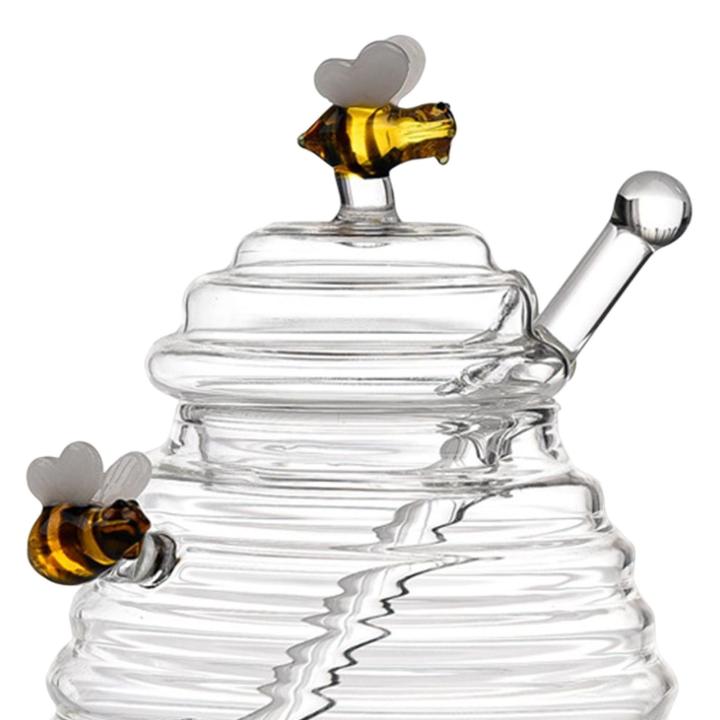 ภาชนะที่เก็บน้ำผึ้งทรงเพรียวโถน้ำผึ้งสำหรับโต๊ะทานอาหาร