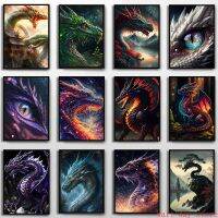 บทคัดย่อ Rainbow Dragon ภาพวาดผ้าใบ Fantasy สัตว์ Oriental Dragon พิมพ์โปสเตอร์ Wall Art สำหรับตกแต่งห้องนั่งเล่น