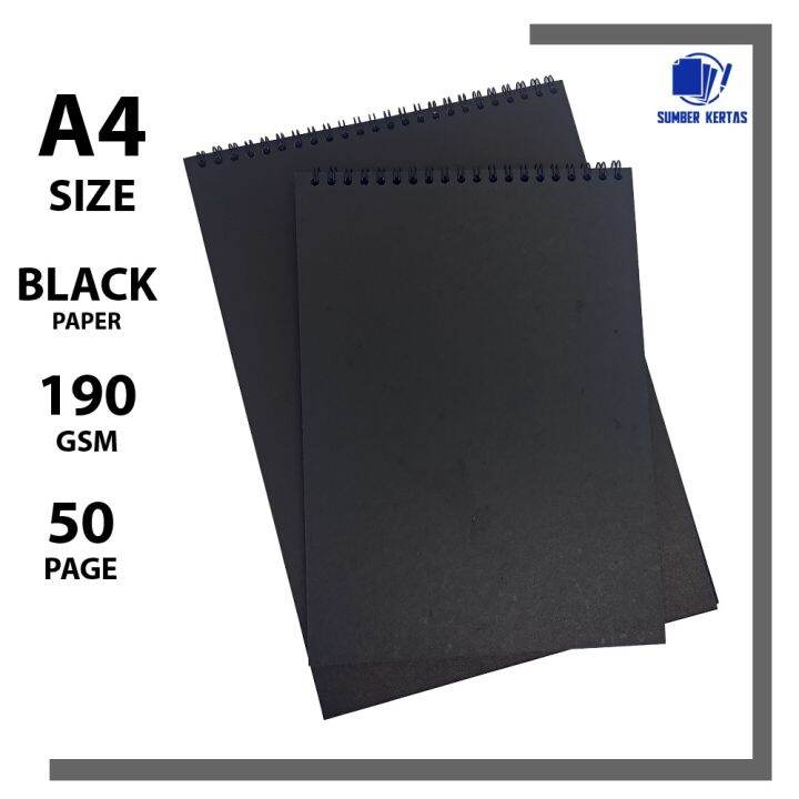 NOTEBOOK BLACK PAPER A4/VERIKAL/SKETCHBOOK BLACK PAPER A4/BUKU GAMBAR