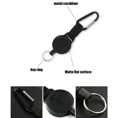：“{—— Stainless Steel Rope Camping Telescopic Burglar Chain Key Holder Tactical Keychain Outdoor Key Ring Return Retractable Key Chain