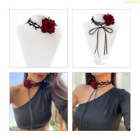 blg Vintage Thorny Flower Necklace Choker Jewelry Clothing Matching Collar Gothic Vampire-Choker Party Prom Women Girls 【JULY】