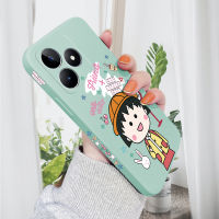 เคส PMP สำหรับ Realme C53 Realme Narzo N53การ์ตูนอะนิเมะ Chibi Maruko-Chan หญิงพิมพ์ลายด้านข้างเคสโทรศัพท์เด็กผู้หญิงรูปแบบขอบสี่เหลี่ยมปลอกซิลิโคนของเหลวเคสป้องกันทนแรงกระแทกกล้องคลุมทั้งหมด